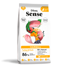 Сухой корм Hairball для взрослых кошек и стерилизованных кошек всех пород, выведение комков шерсти, индейка с уткой