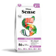 Сухой корм Delicious для взрослых кошек всех пород, лосось, сельдь и индейка