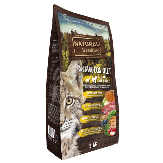 Natural Woodland  Backwoods, кабан, беззерновой (выведение комков шерсти)