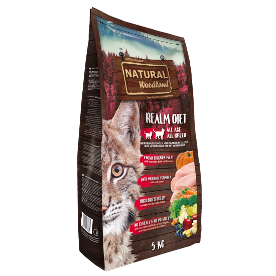 Natural Woodland Realm, курица, беззерновой (выведение комков шерсти) 